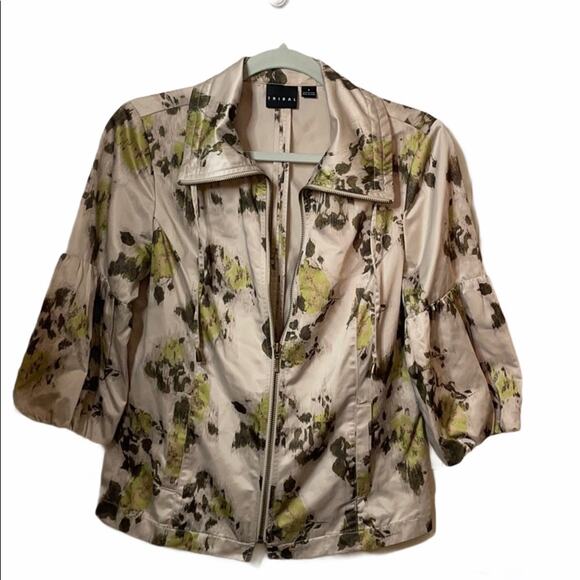 Tribal floral print jacket with puff sleeves 6 - Picture 1 of 8